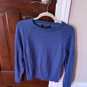 Banana Republic Men Classic Blue Crew Neck Sweater Italian Merino Yarn Sz M